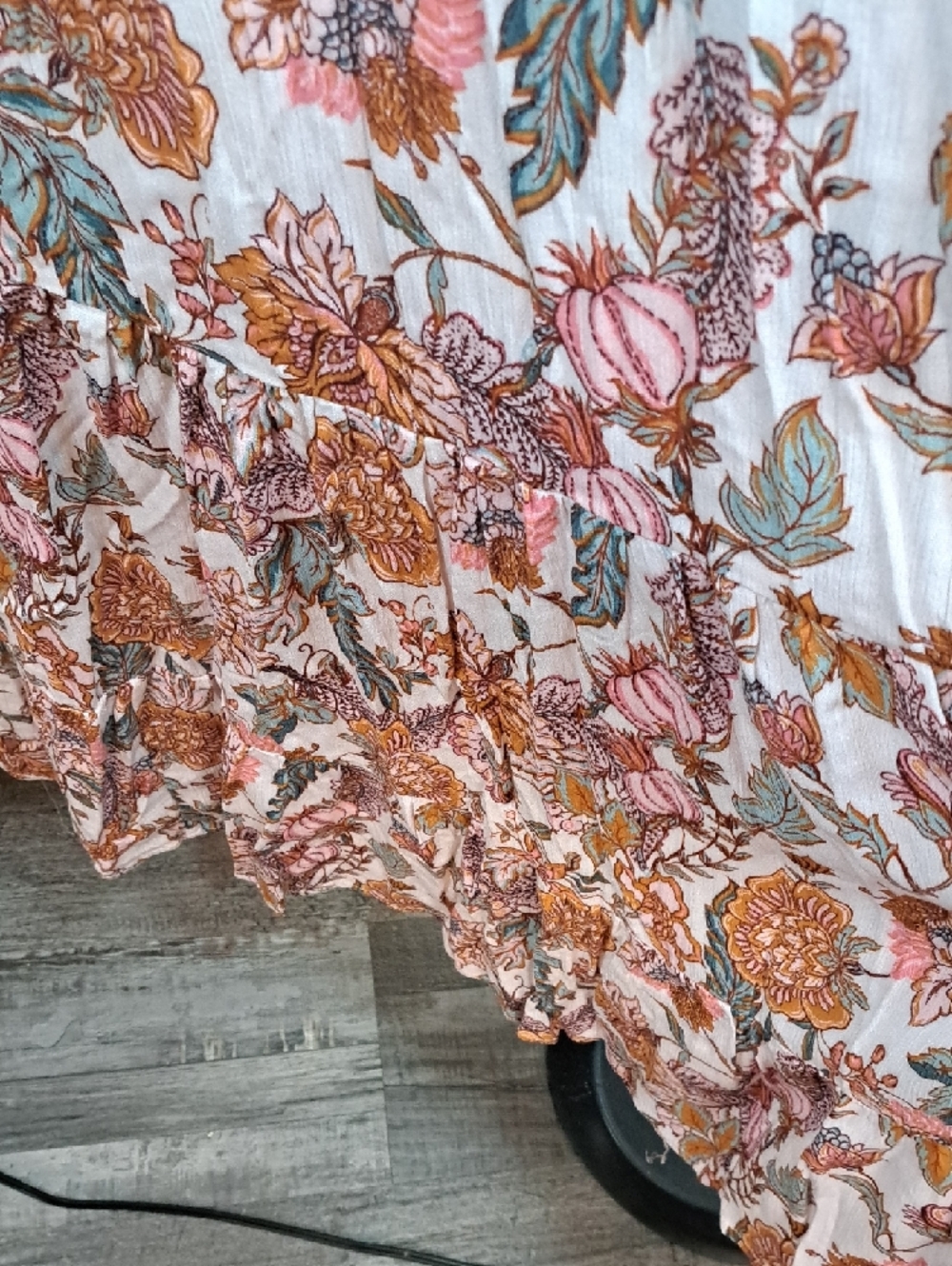 Knox Rose White Maxi Dress with Rust and Green Floral Print - Picture 5 of 5
